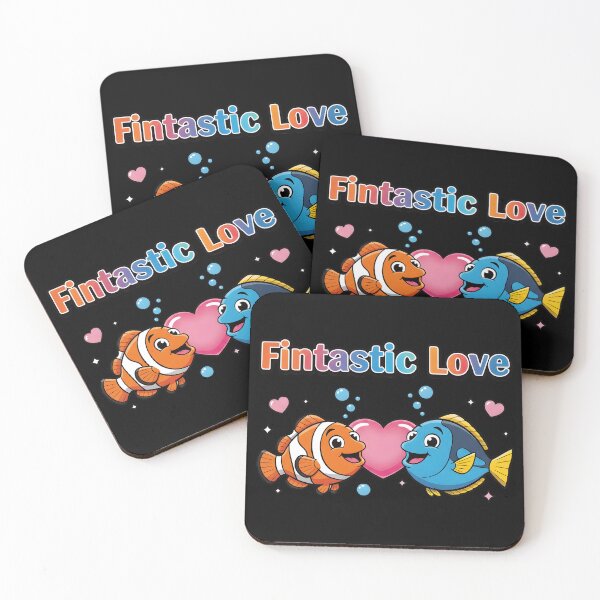 Item preview, Fintastic Love Cute Fish Couple T-Shirt | Cute Ocean Cartoon Valentine Gift designed and sold by TankTherapyArt.