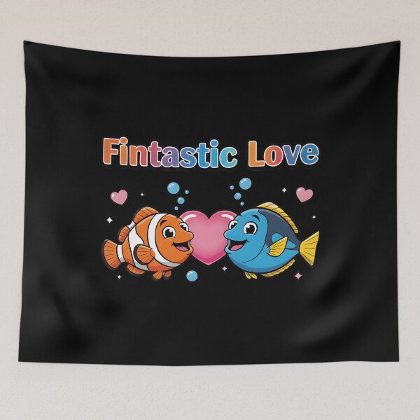 Item preview, Fintastic Love Cute Fish Couple T-Shirt | Cute Ocean Cartoon Valentine Gift designed and sold by TankTherapyArt.