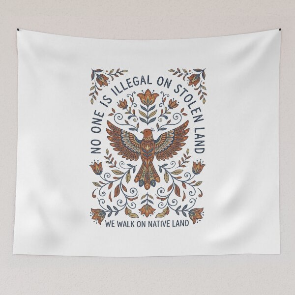 Item preview, Native Land Folk Art - No One Is Illegal designed and sold by AdyKurniawan.