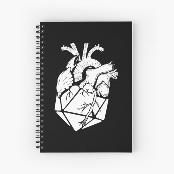 Pen and paper heart dice Spiral Notebook