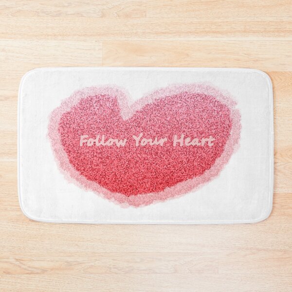 Item preview, Follow Your Heart Heart-Shaped Inspirational Typography Art designed and sold by ArtLoveMania.