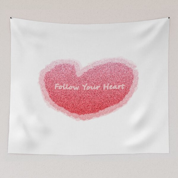 Item preview, Follow Your Heart Heart-Shaped Inspirational Typography Art designed and sold by ArtLoveMania.