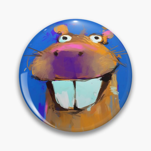 Item preview, Happy smiling capybara with bubble eyes and big front teeth designed and sold by 516 Studio.