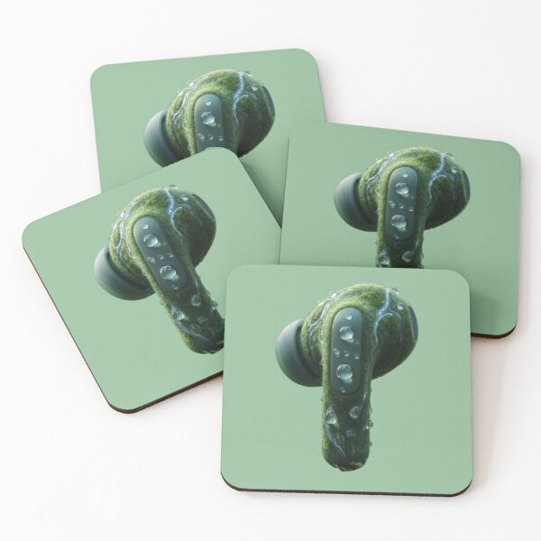Item preview, 	Fuzzy Green Wireless Earbud with Dew Drops designed and sold by HedayatDesign.