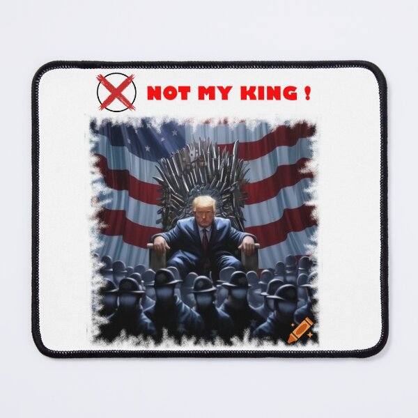 Item preview, NOT MY KING - Weapon Throne - Authoritarian Satire Political Art designed and sold by K-O-Bold.