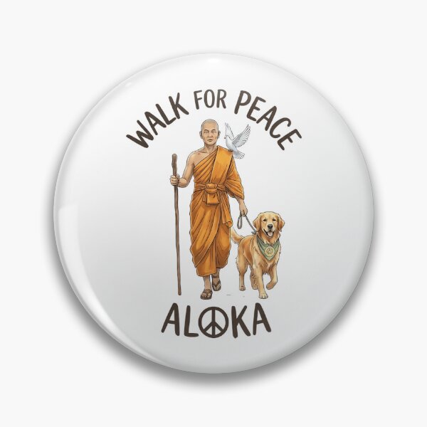 Item preview, Buddhist Monk Walk for Peace Aloka Line Art Dove Dog  designed and sold by CristHuds.
