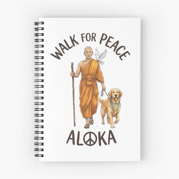 Item preview, Buddhist Monk Walk for Peace Aloka Line Art Dove Dog  designed and sold by CristHuds.