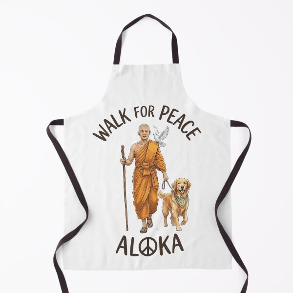Item preview, Buddhist Monk Walk for Peace Aloka Line Art Dove Dog designed and sold by CristHuds.