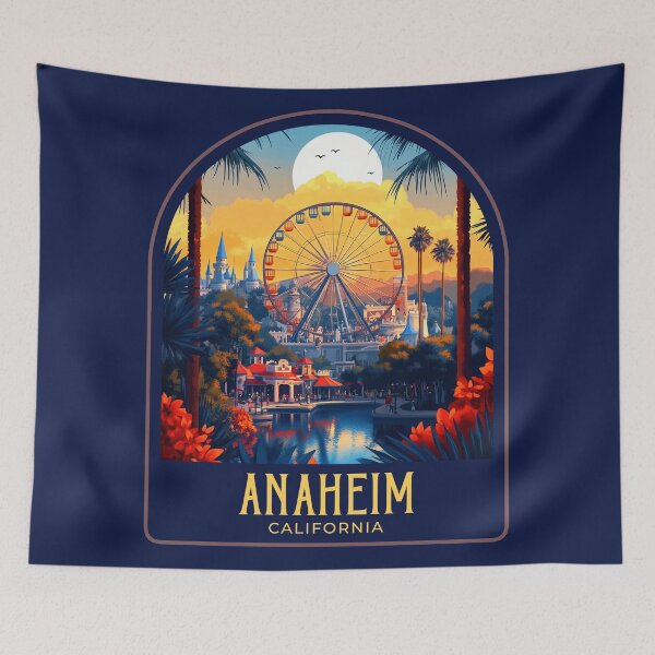 Item preview, Anaheim Vintage Travel Illustration designed and sold by HomeLivingCo.