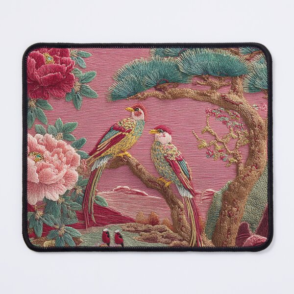 Item preview,  Jiangsu Silk Embroidery Birds Floral Carpet designed and sold by GrinGalore.