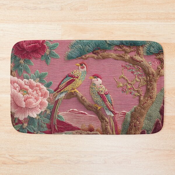 Item preview,  Jiangsu Silk Embroidery Birds Floral Carpet designed and sold by GrinGalore.