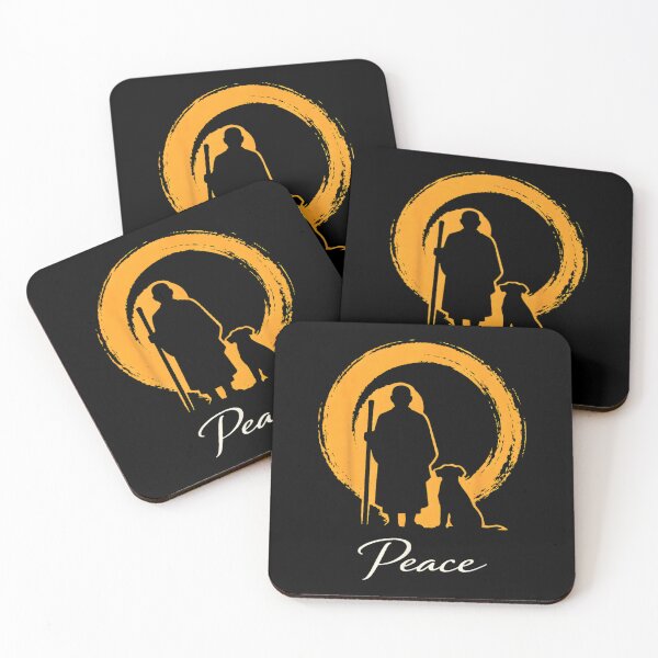 Item preview, Minimalist Zen Art Walk for Peace Monks with Aloka Dog  designed and sold by CristHuds.