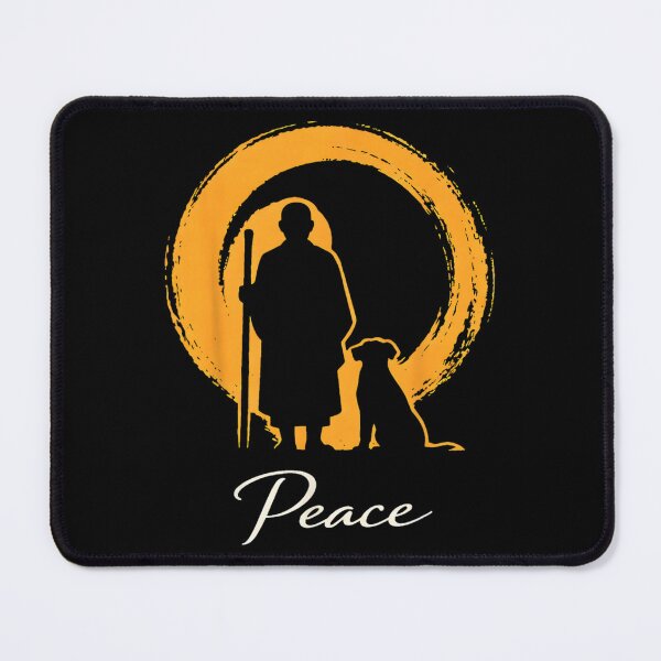 Item preview, Minimalist Zen Art Walk for Peace Monks with Aloka Dog designed and sold by CristHuds.