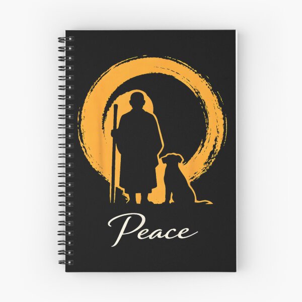 Item preview, Minimalist Zen Art Walk for Peace Monks with Aloka Dog  designed and sold by CristHuds.