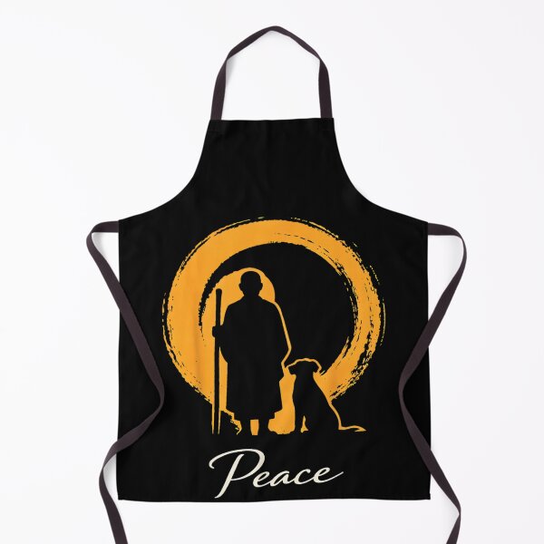 Item preview, Minimalist Zen Art Walk for Peace Monks with Aloka Dog designed and sold by CristHuds.
