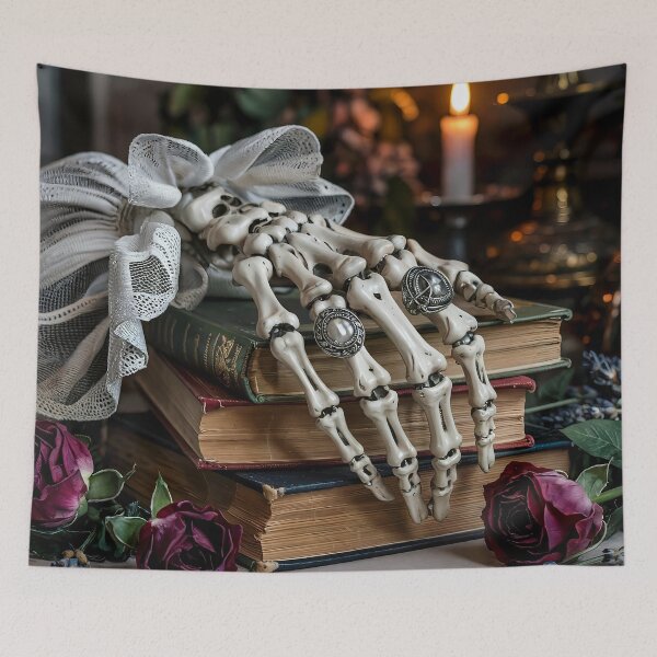 Item preview, Gothic Skeleton Hand Victorian Art | Elegant Vintage Dark Oil Painting Style designed and sold by Tamas Das.