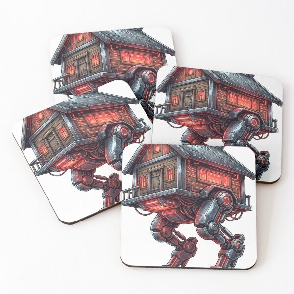 Item preview, Cyberpunk Slavic Baba Yaga Mecha Hut designed and sold by ArtVibesX.