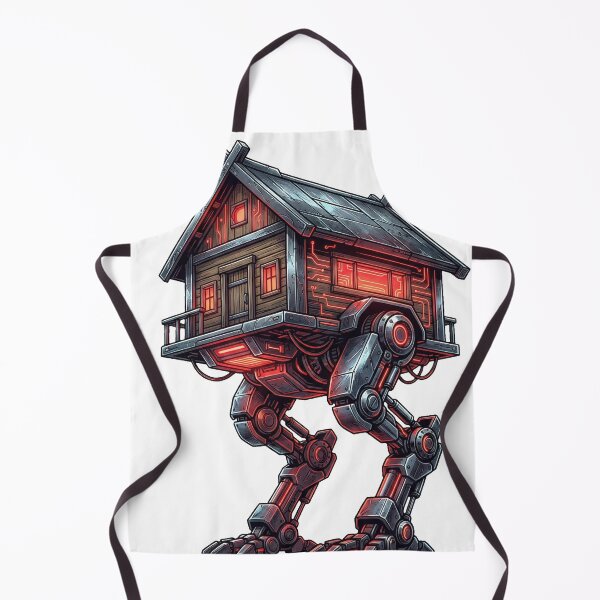 Item preview, Cyberpunk Slavic Baba Yaga Mecha Hut designed and sold by ArtVibesX.