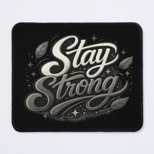 Item preview, Stay Strong Typography | Minimalist Motivational Art, Dark Editorial Design designed and sold by HoloInverse.