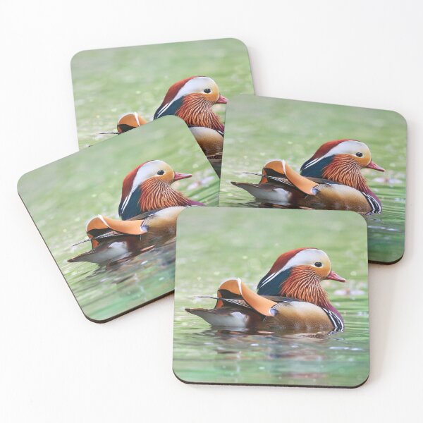 Item preview, Mandarin Duck Gliding Gracefully on Shimmering Emerald Pond designed and sold by DreamLand-Media.