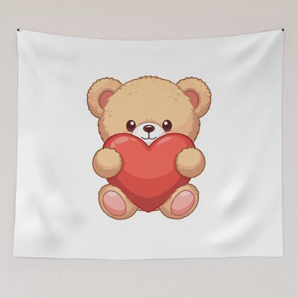 Item preview, Cute Teddy Bear Holding Heart – Valentine’s Day Love Sticker designed and sold by Pigmentra.