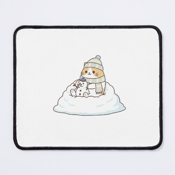 Item preview, Winter Joy: Cozy Cat Building a Snowman - Noopnyang Studio designed and sold by NoopnyangStudio.
