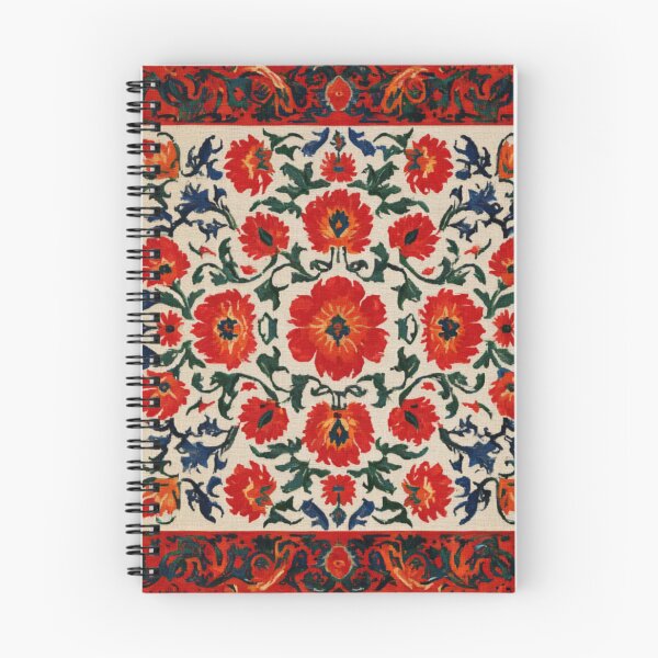 Item preview, Uzbekistan Nim Embroidery Flowers Red Carpet designed and sold by GrinGalore.