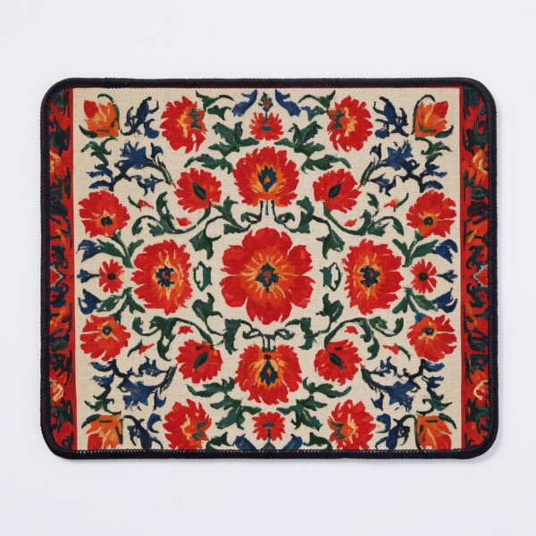 Item preview, Uzbekistan Nim Embroidery Flowers Red Carpet designed and sold by GrinGalore.