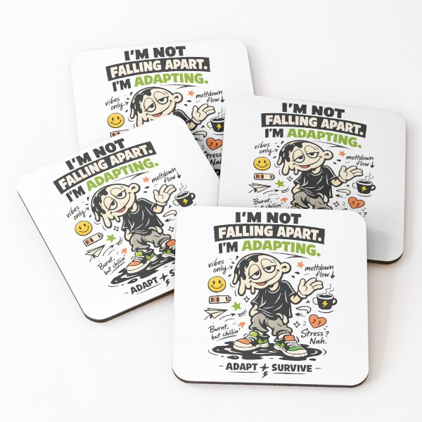 Item preview, I'm Not Falling Apart I'm Adapting Melting Character | Funny Mental Health Burnout Stoic Quote Design for Stickers and Apparel by Vivaan Studio designed and sold by Vivaan Studio.