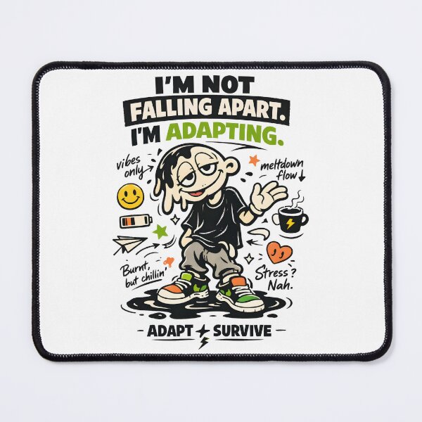 Item preview, I'm Not Falling Apart I'm Adapting Melting Character | Funny Mental Health Burnout Stoic Quote Design for Stickers and Apparel by Vivaan Studio designed and sold by Vivaan Studio.
