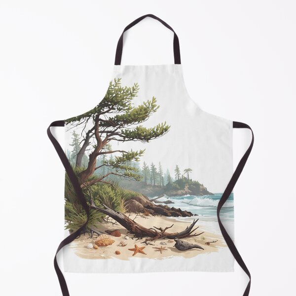 Item preview, Wind-Swept Coastal Scene Wild Beach with Seashells & Starfish designed and sold by catcurio.
