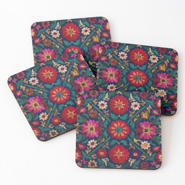Item preview, Uzbekistan Nim Embroidery Floral Colorful Carpet designed and sold by GrinGalore.
