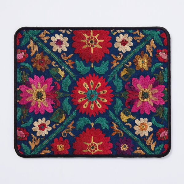 Item preview, Uzbekistan Nim Embroidery Floral Colorful Carpet designed and sold by GrinGalore.