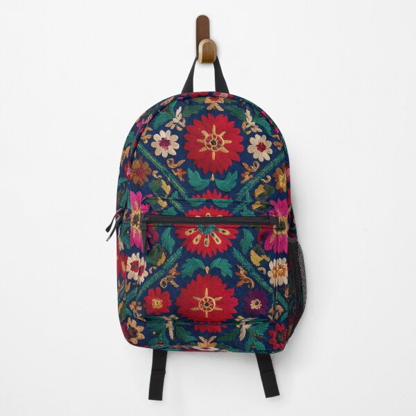 Item preview, Uzbekistan Nim Embroidery Floral Colorful Carpet designed and sold by GrinGalore.