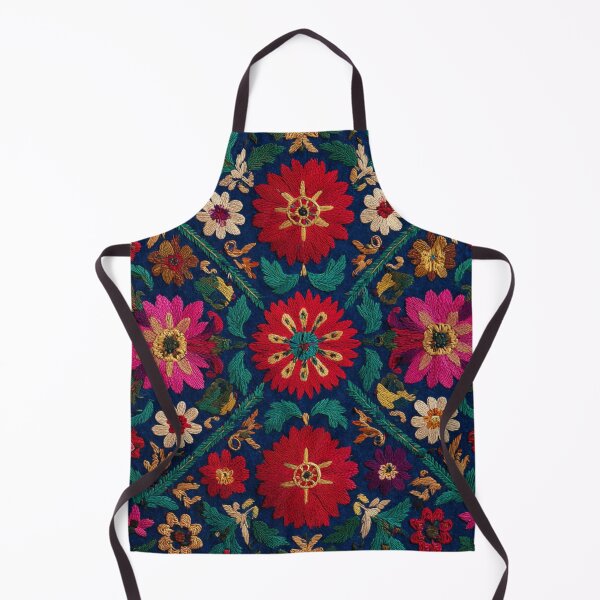 Item preview, Uzbekistan Nim Embroidery Floral Colorful Carpet designed and sold by GrinGalore.