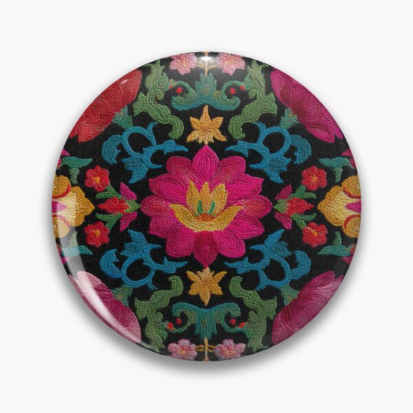 Item preview, Uzbekistan Neem Embroidery Floral Colorful Carpet designed and sold by GrinGalore.