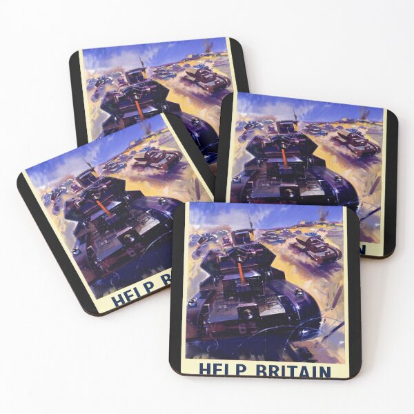 Item preview, WWII British Propaganda Poster | Bold Tanks on Battlefield | Dramatic Art Print | Historical War Effort & Military Strength designed and sold by artofuniverse.