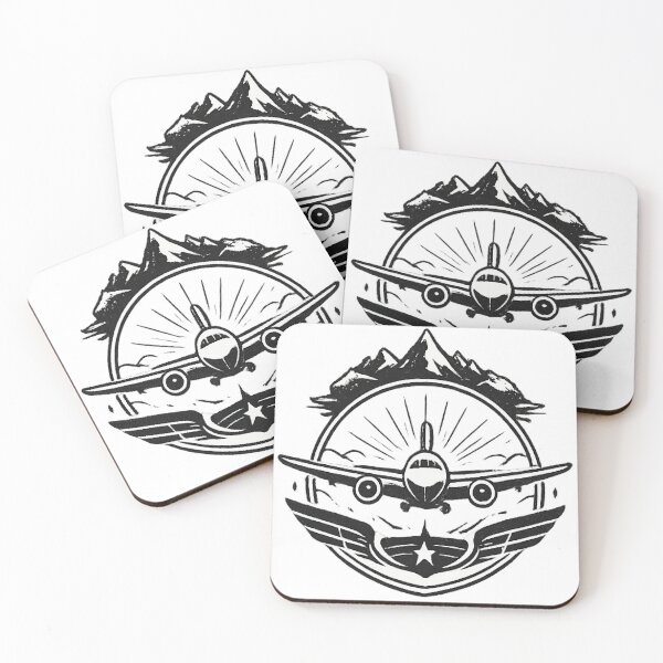 Item preview, Vintage Aviation Emblem with Mountain Horizon designed and sold by myforestfog.