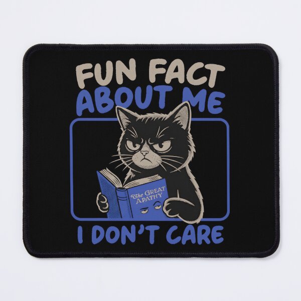 Item preview, Fun Fact About Me I Don't Care - Grumpy Black Cat Reading Design designed and sold by haitrieuic96.