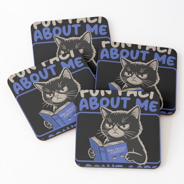Item preview, Fun Fact About Me I Don't Care - Grumpy Black Cat Reading Design designed and sold by haitrieuic96.