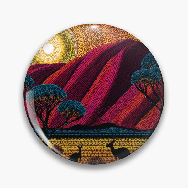 Item preview, Aboriginal Inspired Art - Ayers Rock Uluru At Dawn designed and sold by GrinGalore.