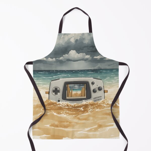 Artikelvorschau, Aquarell-Pixelgrafik vom Strand des Nintendo Handhelds – Säulen-Sturm-Verblassen entworfen und verkauft von ThePixelArchive.