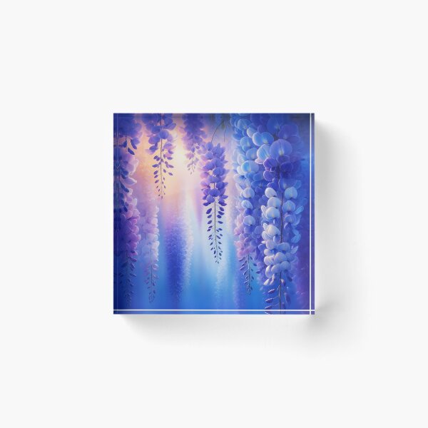 Item preview, Sunlit Wisteria Drift – Purple-Blue Dreams with Golden Glow designed and sold by EmeraldeaArt.