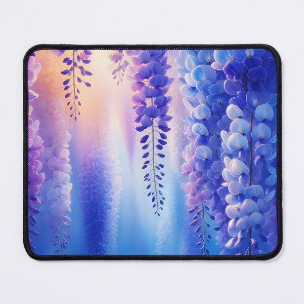 Item preview, Sunlit Wisteria Drift – Purple-Blue Dreams with Golden Glow designed and sold by EmeraldeaArt.