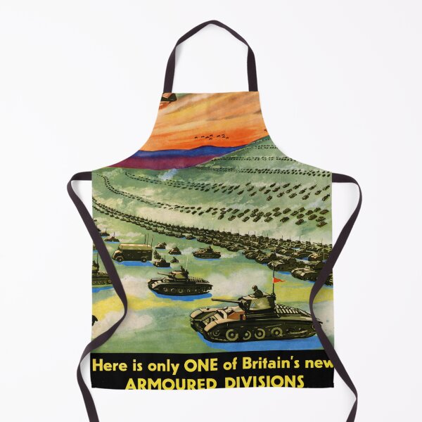 Item preview, World War II British Propaganda Poster | Bold Military Display | Tanks & Aircraft Formation | Historical Art Print designed and sold by artofuniverse.