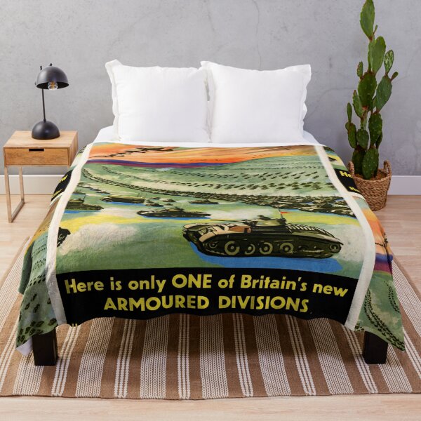 Item preview, World War II British Propaganda Poster | Bold Military Display | Tanks & Aircraft Formation | Historical Art Print designed and sold by artofuniverse.