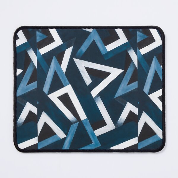 Item preview, Abstract Geometric Triangle Maze - Modern Navy and Black 3D Pattern designed and sold by Maryam_ART.