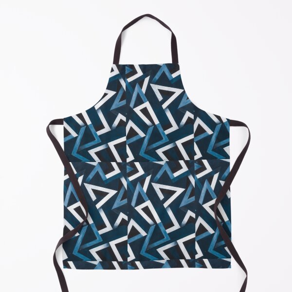 Item preview, Abstract Geometric Triangle Maze - Modern Navy and Black 3D Pattern designed and sold by Maryam_ART.