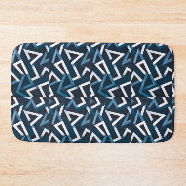 Item preview, Abstract Geometric Triangle Maze - Modern Navy and Black 3D Pattern designed and sold by Maryam_ART.