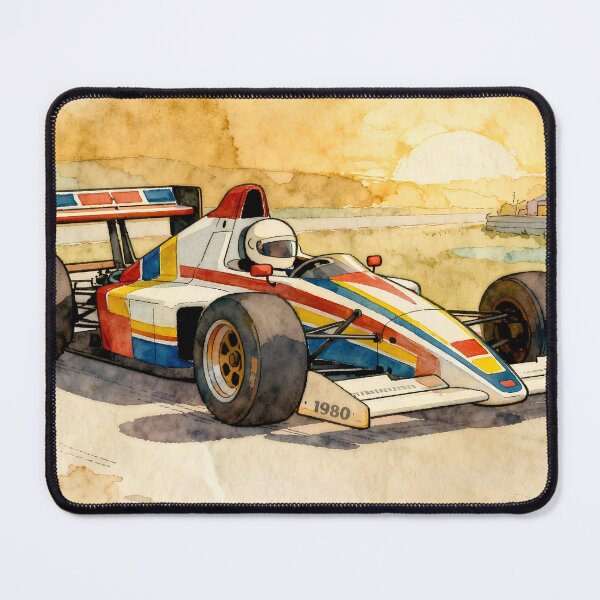Item preview, Vintage open-wheel racing car in watercolor style designed and sold by ginokelleners.
